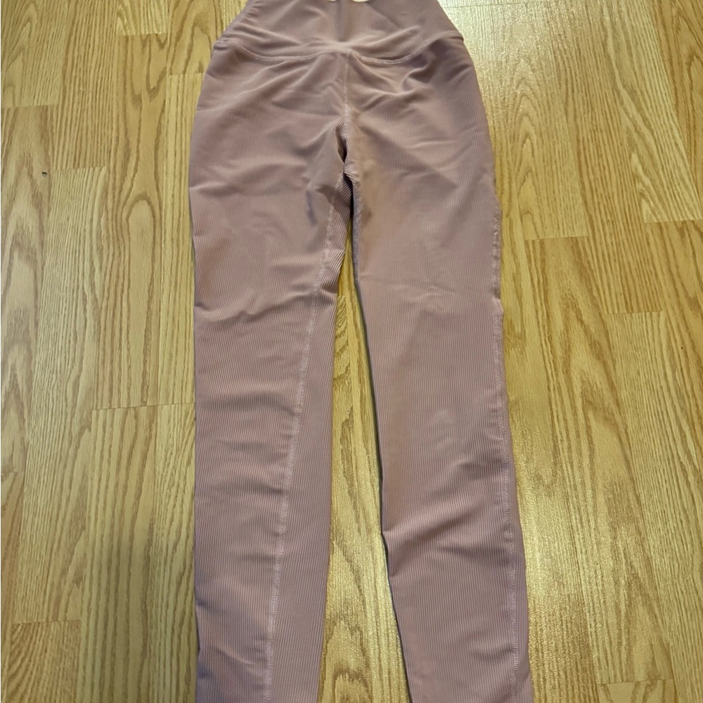 Pink Ribbed Leggings Five Dancewear